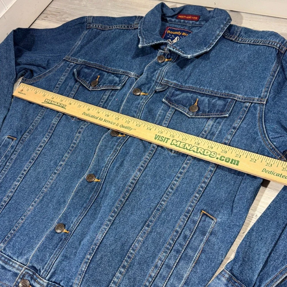 Vintage‎ Roundy Ridge size M Men's Blue Denim Button Up Trucker Jean Jacket